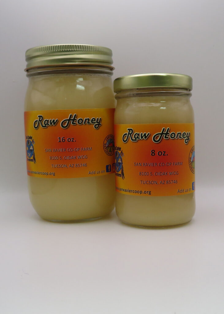 From hives placed throughout the farm, this honey is thick and spreadable. Much of the years pollen is harvested from the mesquite trees, other times the bees are harvesting from the alfalfa fields and wildflowers nearby. - $8 each (8 OZ jar), $15 each (16 OZ jar)